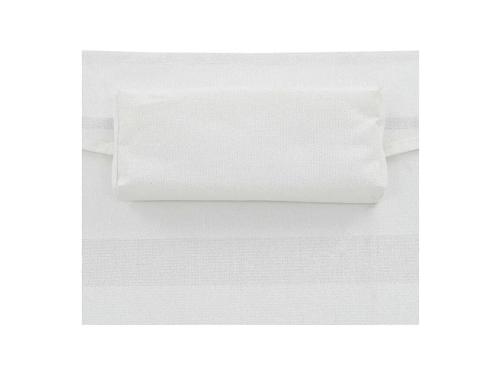 Chaise longue textilène blanc et résine tressée noire Fatis