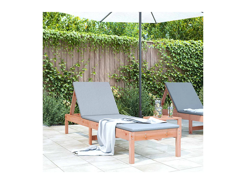 Chaise longue 199,5x60x74 bois massif de douglas