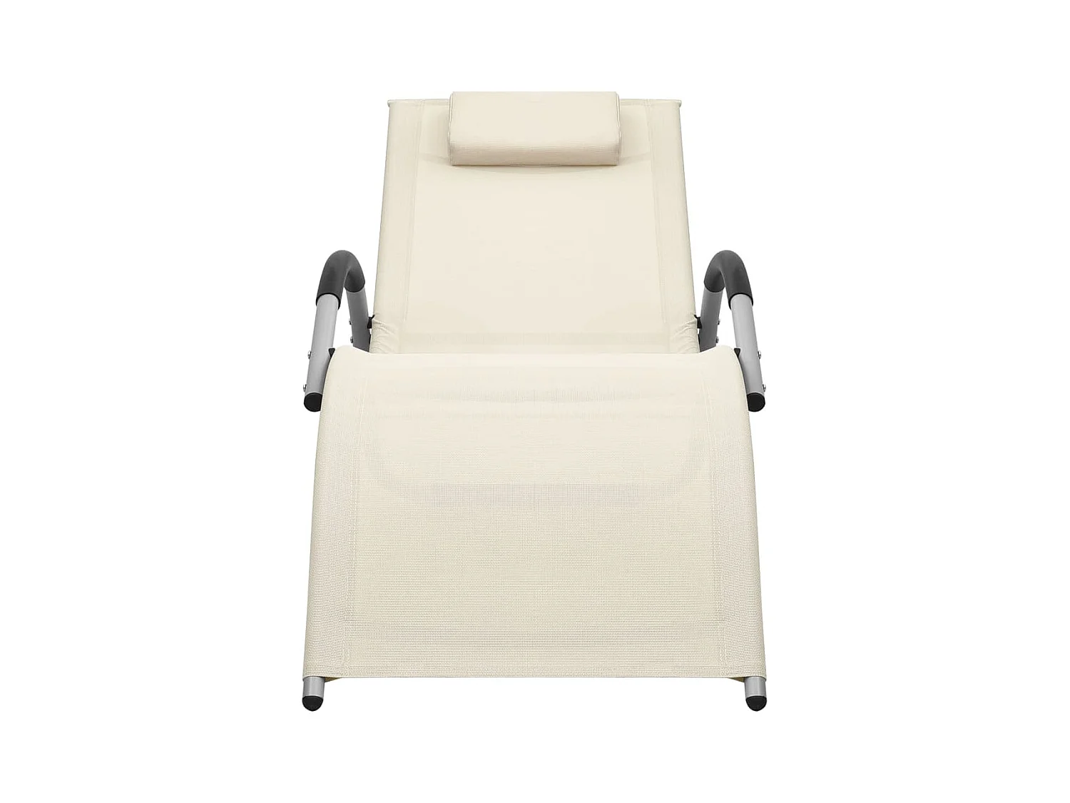 Chaise longue Textilène Crème et gris