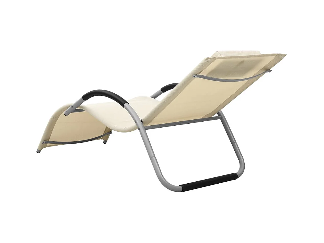 Chaise longue Textilène Crème et gris