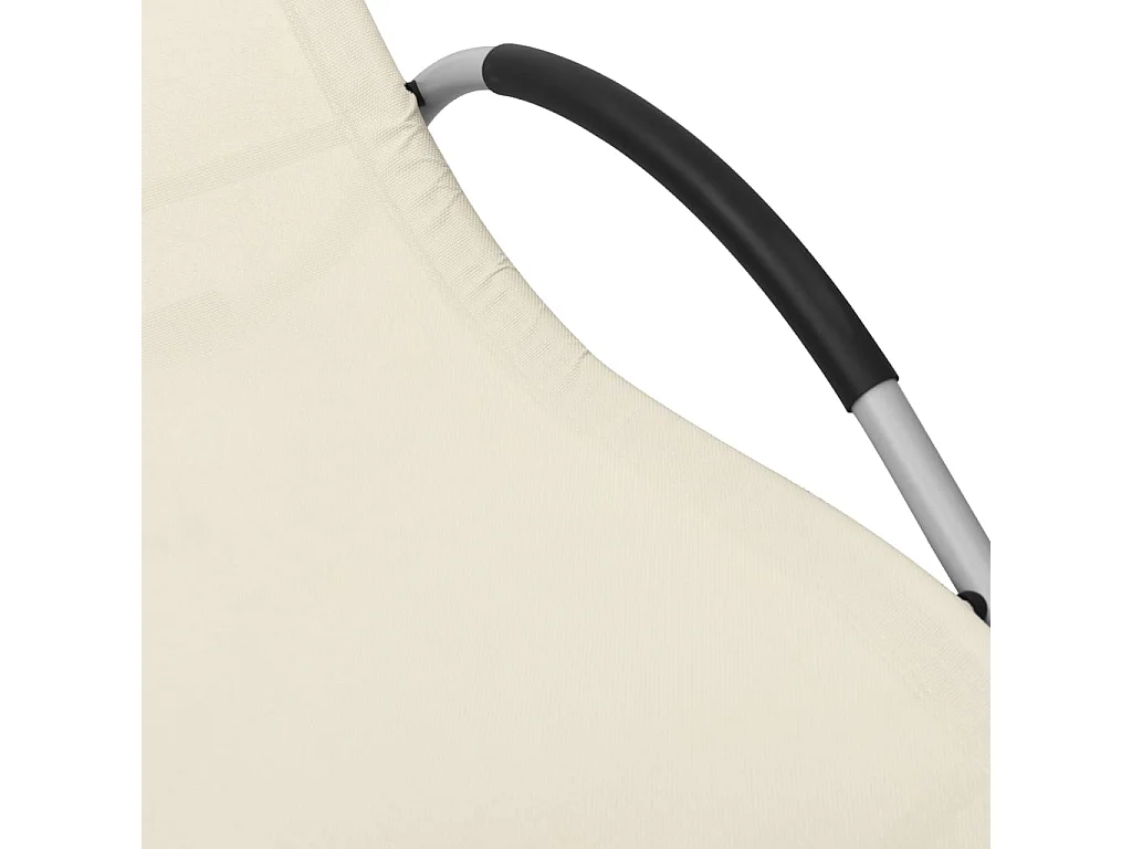 Chaise longue Textilène Crème et gris