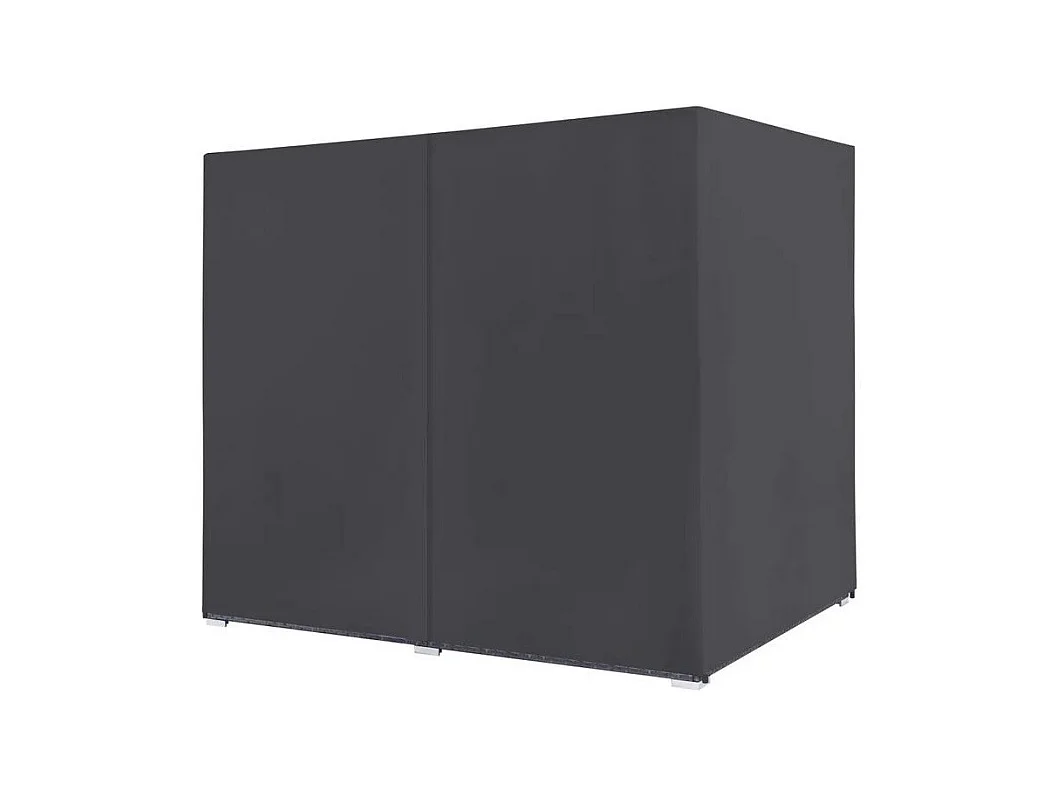 Lit de jardin à baldaquin polyester et résine tressée gris Uvo