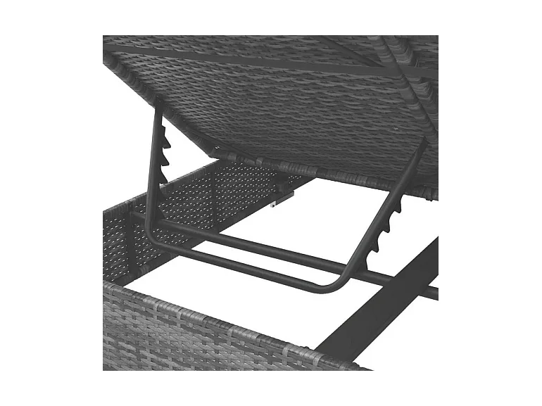 Lit de jardin à baldaquin polyester et résine tressée gris Uvo