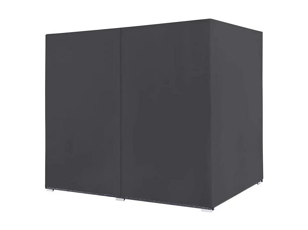 Lit de jardin à baldaquin polyester et résine tressée gris Uvo