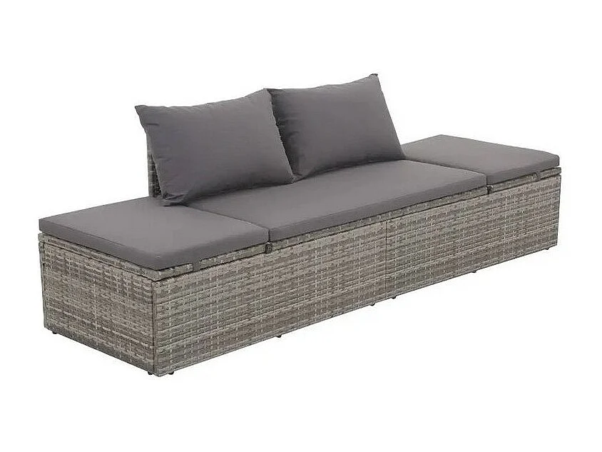 Bain de soleil réglable polyester et résine tressée gris Nasher