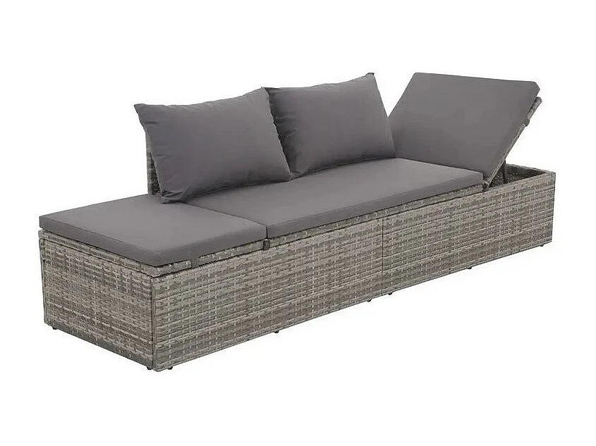 Bain de soleil réglable polyester et résine tressée gris Nasher