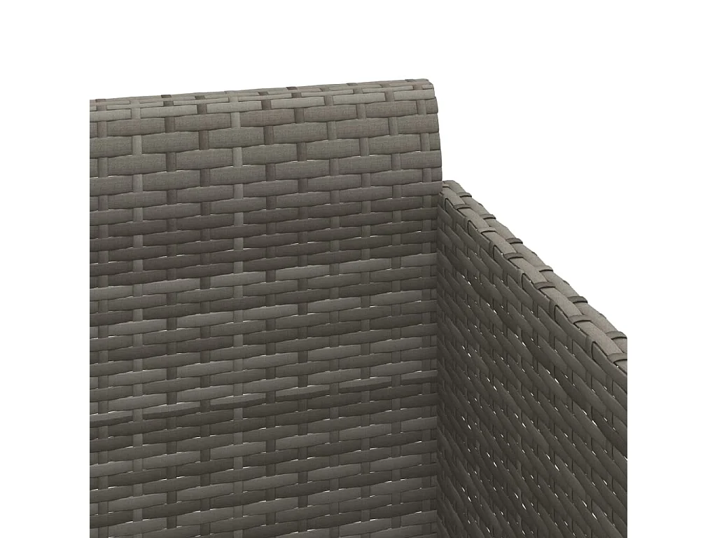 Chaise longue avec coussins gris 182x118x63 résine tressée