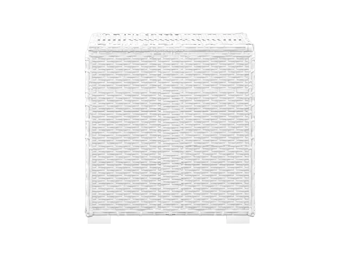 Chaises longues de jardin table à thé 3pcs Résine tressée Blanc