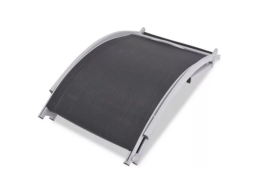 Chaise longue textilène noir et métal gris Derino - Lot de 2