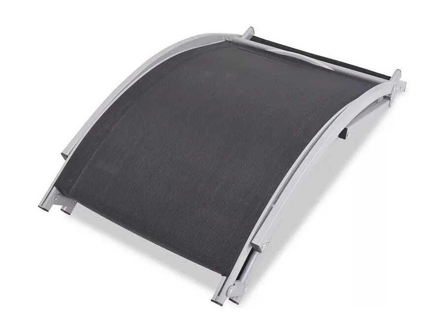 Chaise longue textilène noir et métal gris Derino - Lot de 2