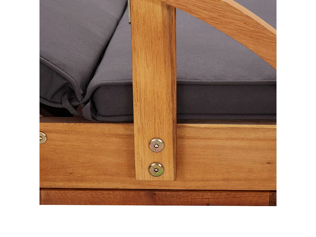Chaise longue avec coussin Bois d'acacia solide