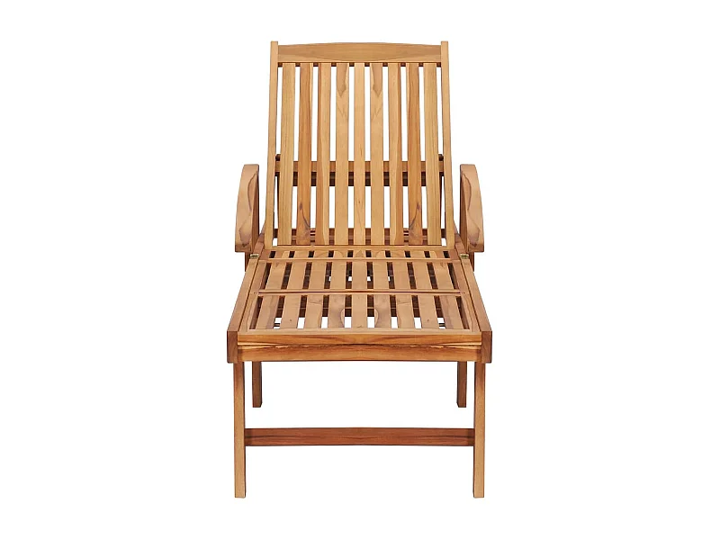 Chaises longues 2 pcs avec table Bois de teck solide