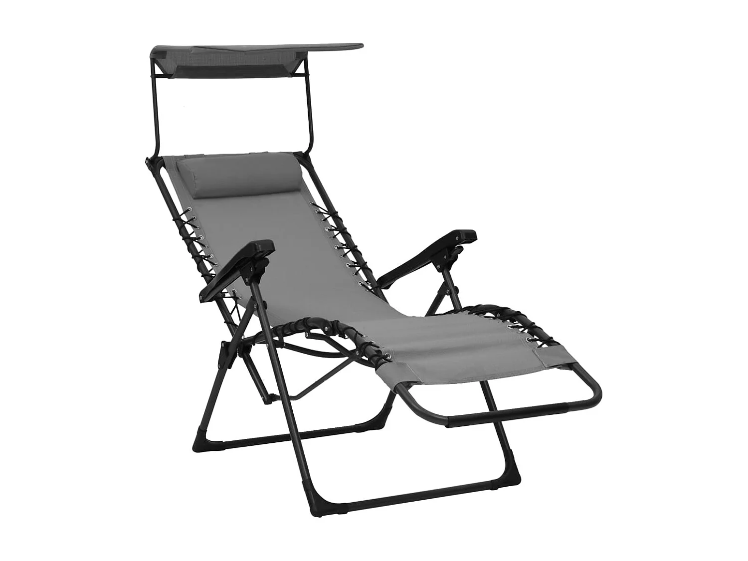 Chaise pliable de terrasse Textilène Gris