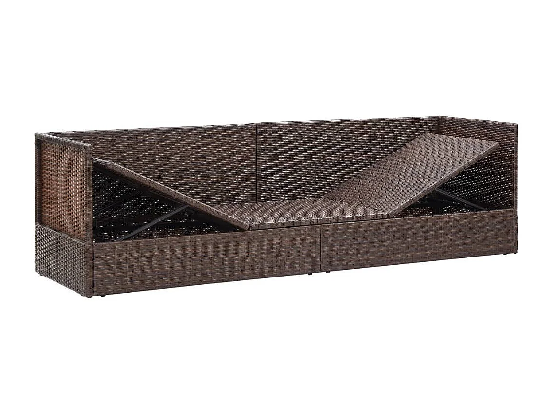 Canapé de jardin et coussin et oreillers Résine tressée Marron