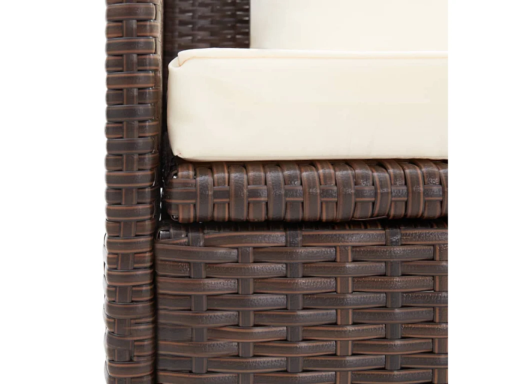 Canapé de jardin et coussin et oreillers Résine tressée Marron