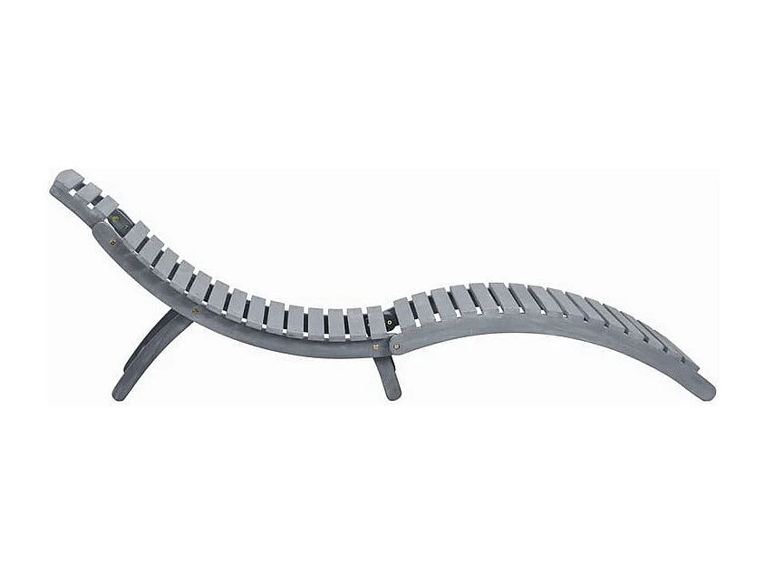Chaise longue avec coussin Gris Bois d'acacia solide