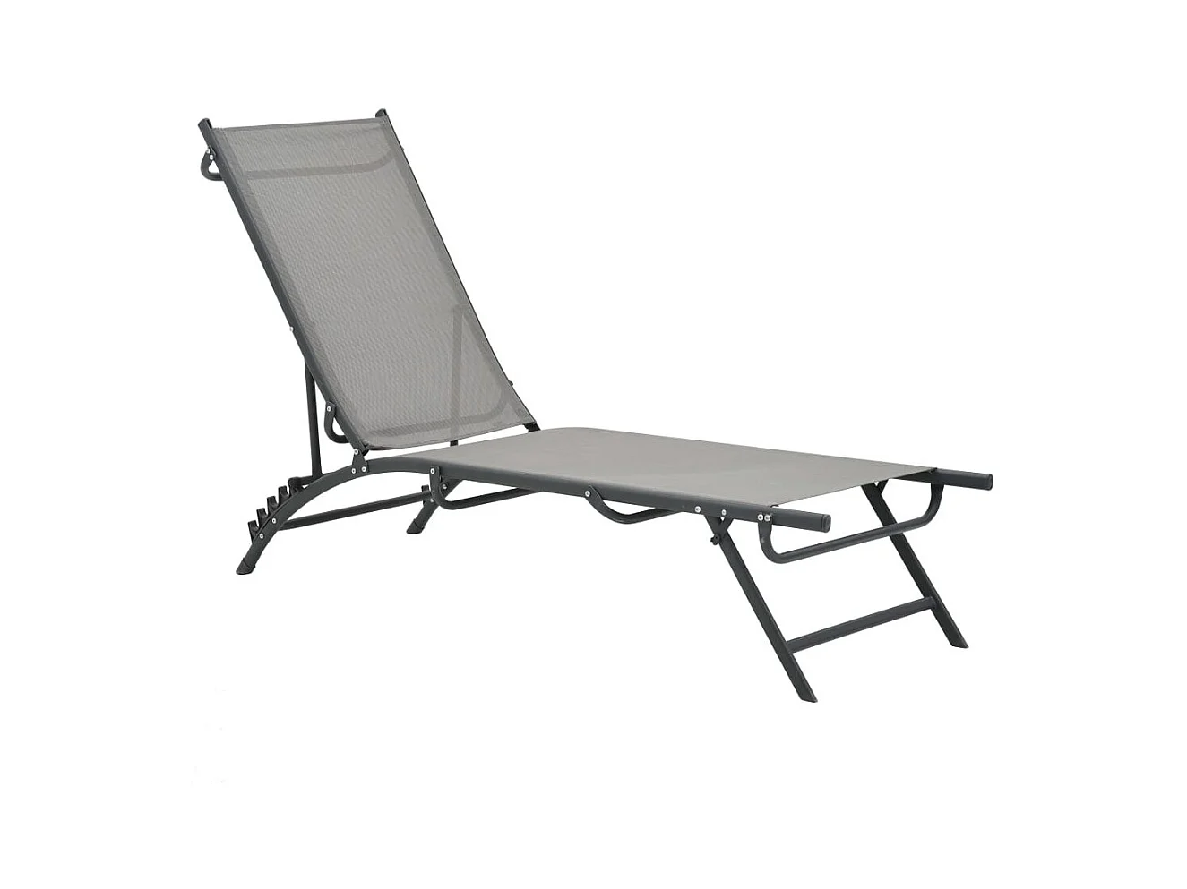 Chaises longues 2 pcs Textilène et acier