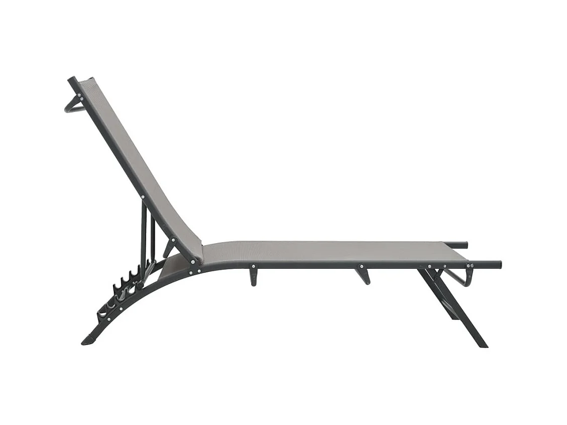 Chaises longues 2 pcs Textilène et acier