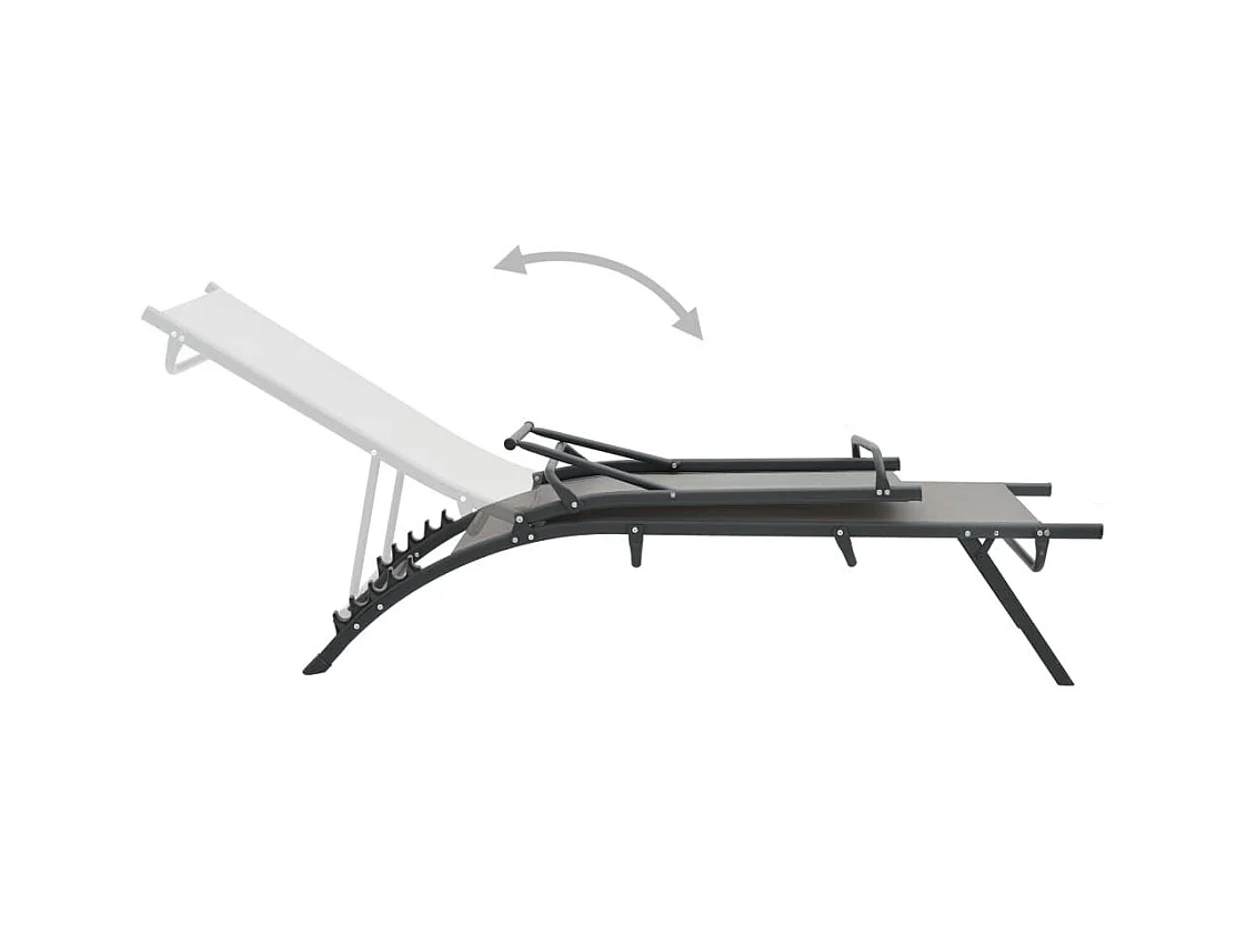 Chaises longues 2 pcs Textilène et acier