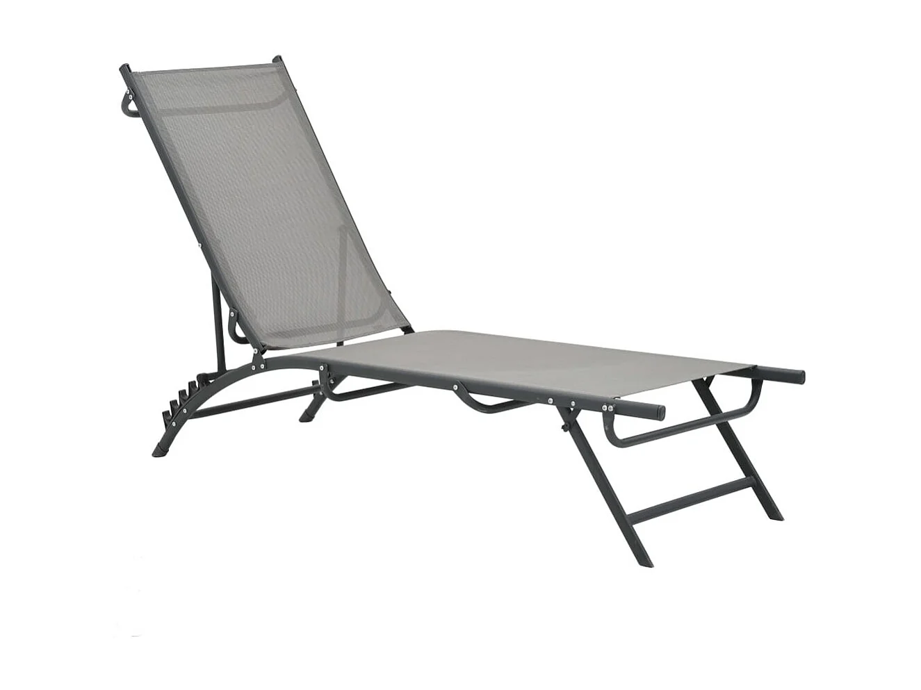 Chaises longues 2 pcs Textilène et acier