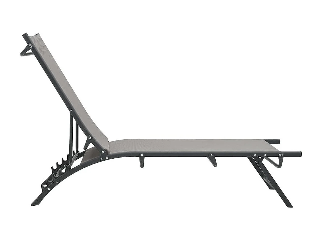 Chaises longues 2 pcs Textilène et acier