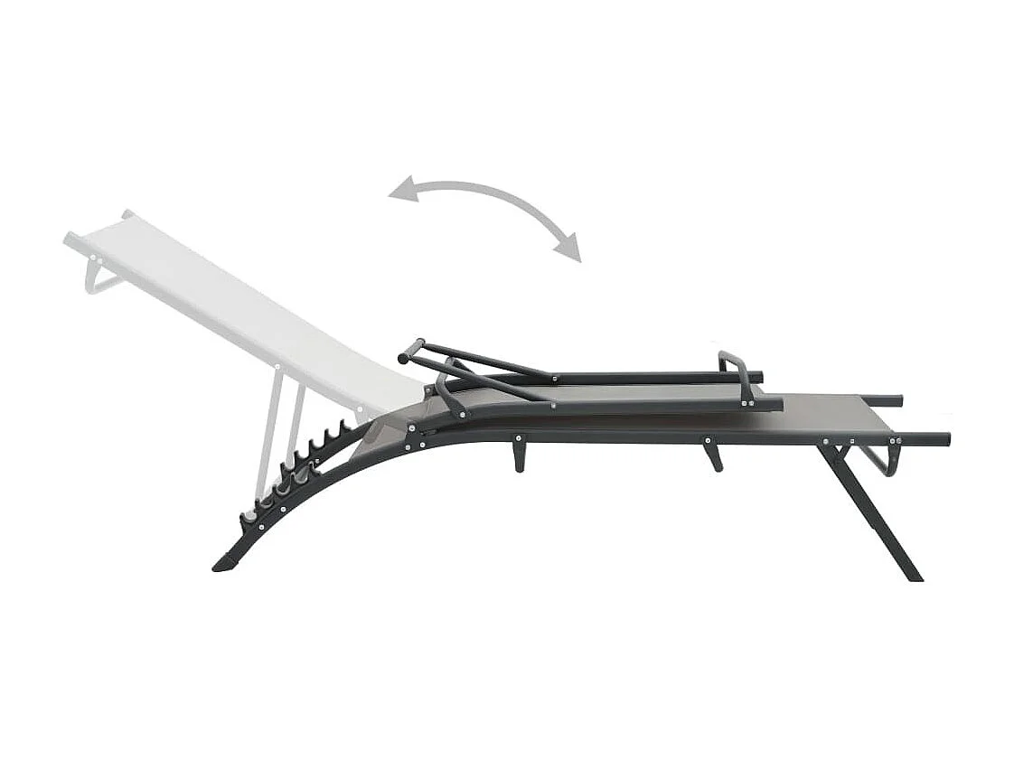 Chaises longues 2 pcs Textilène et acier