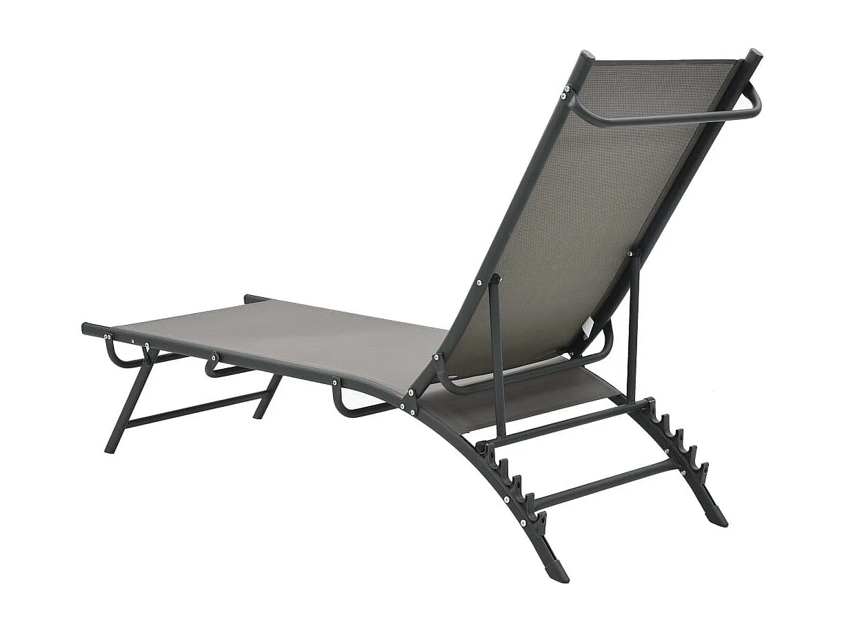 Chaises longues 2 pcs Textilène et acier