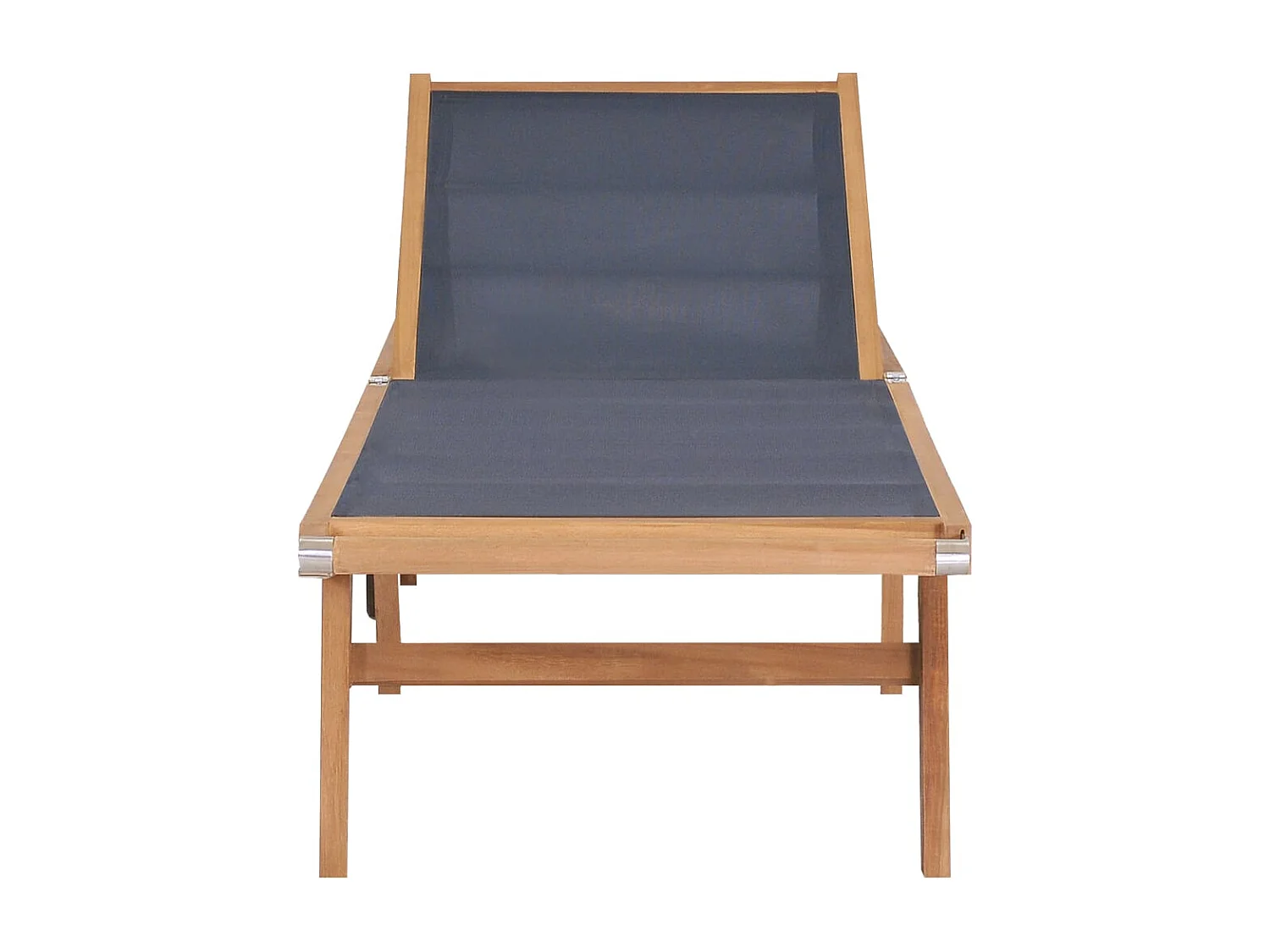 Chaise longue pliable avec roulettes Teck massif et textilène