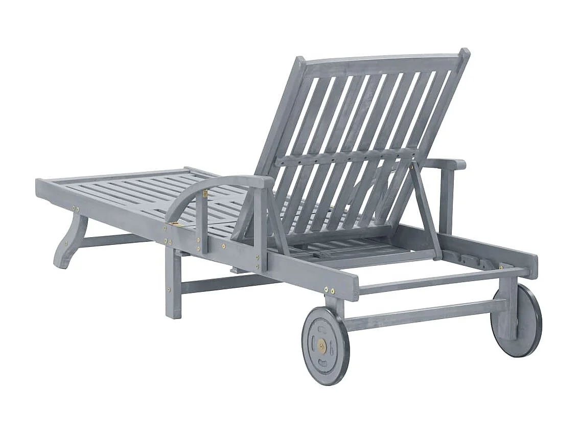 Chaise longue de jardin avec coussin Bois d'acacia solide 57