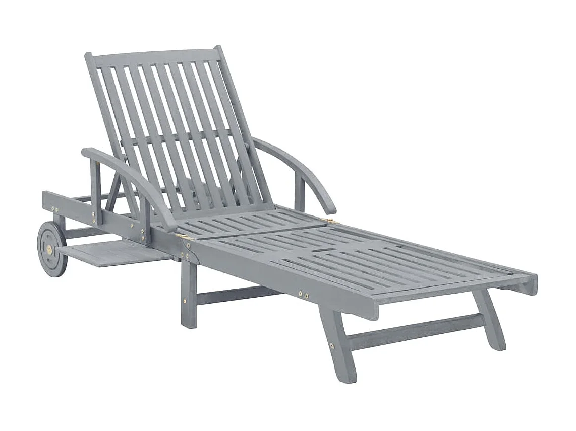 Chaise longue de jardin avec coussin Bois d'acacia solide 57