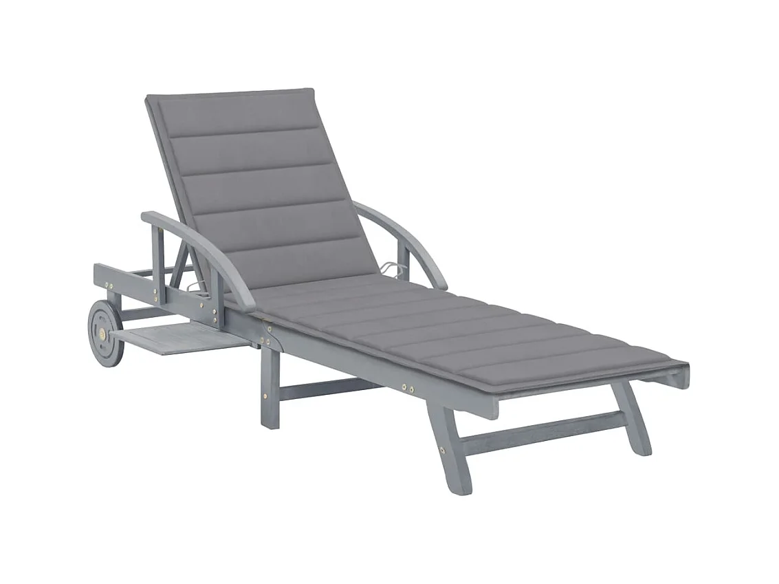 Chaise longue de jardin avec coussin Bois d'acacia solide 32