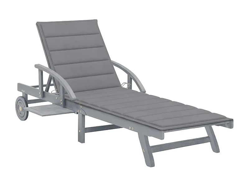 Chaise longue de jardin avec coussin Bois d'acacia solide 32