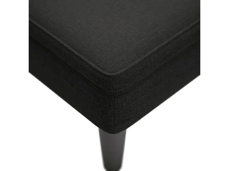 Fauteuil long avec coussin et accoudoir droit noir tissu