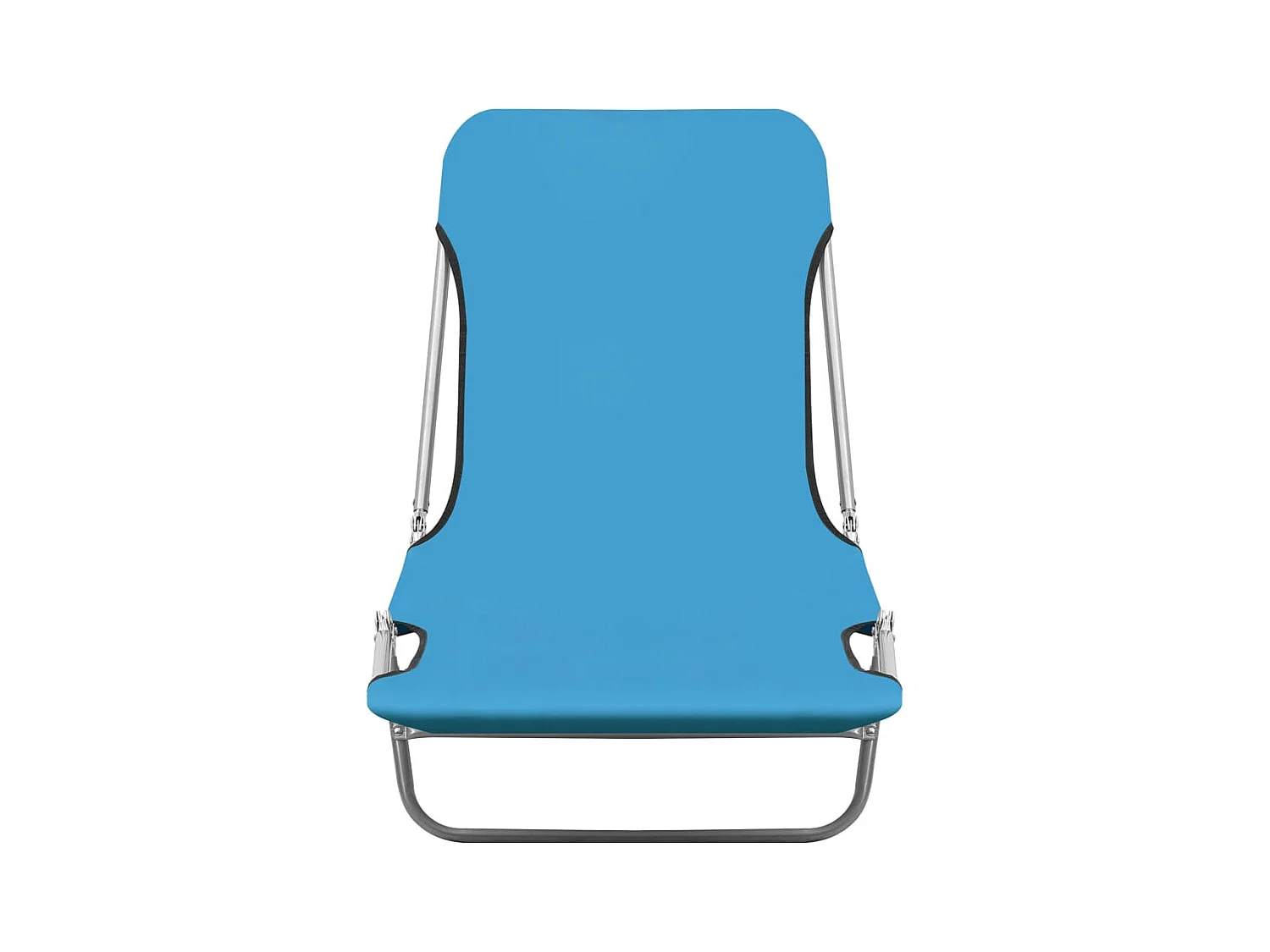 Chaises longues pliables 2 pcs Acier et tissu Bleu