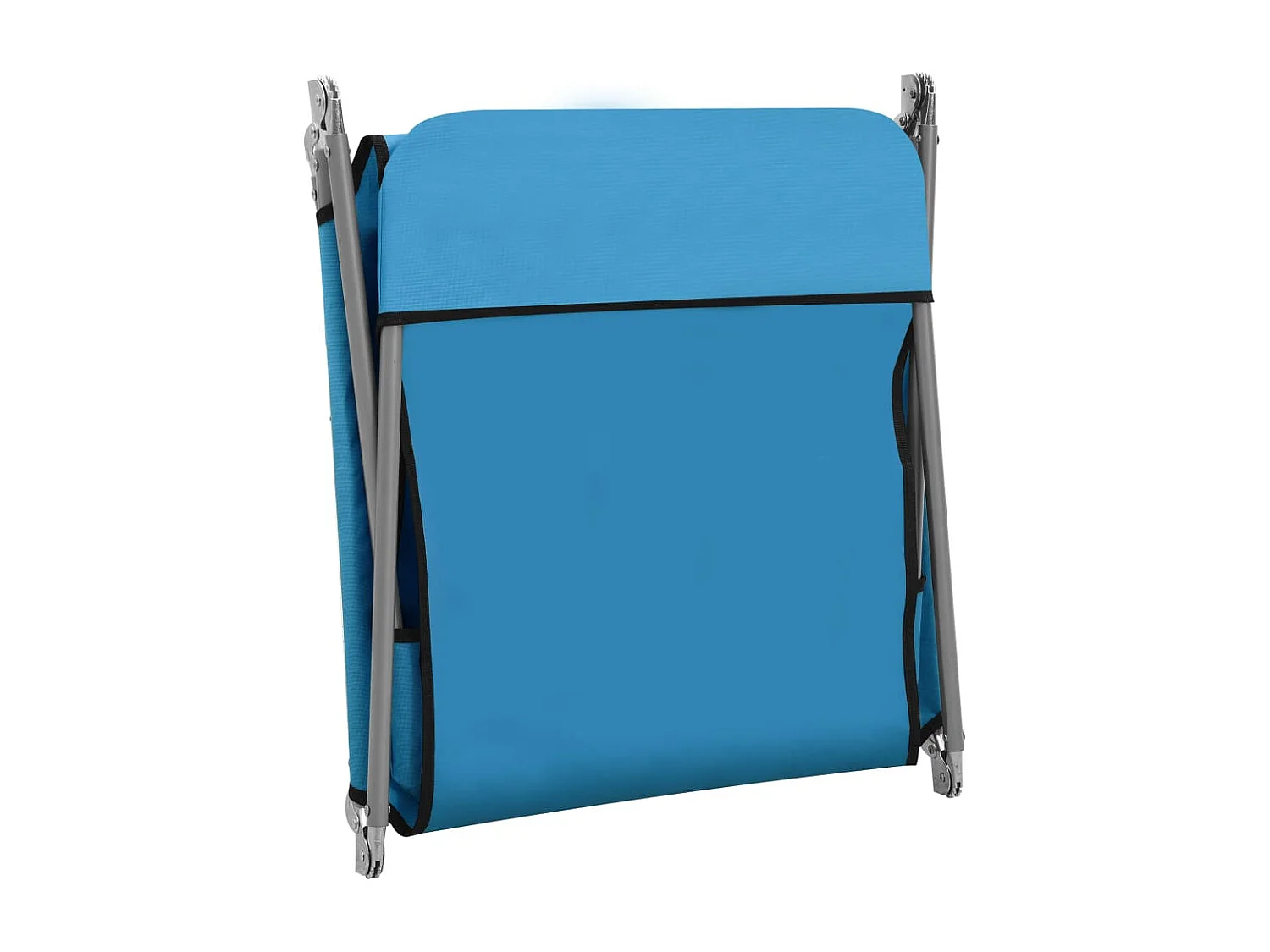Chaises longues pliables 2 pcs Acier et tissu Bleu