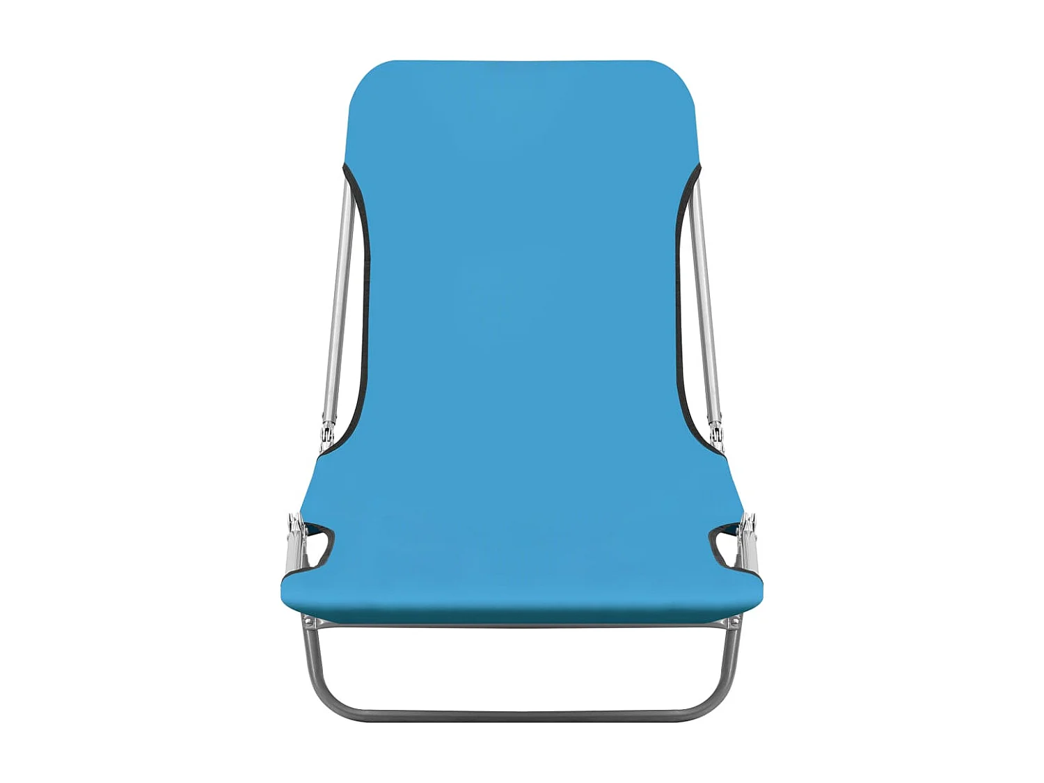 Chaises longues pliables 2 pcs Acier et tissu Bleu