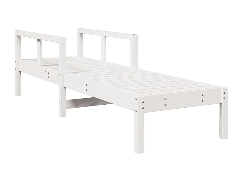 Chaise longue blanc 199,5x62x55 bois massif de pin