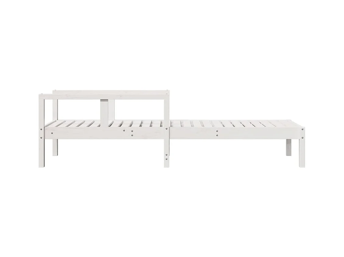 Chaise longue blanc 199,5x62x55 bois massif de pin