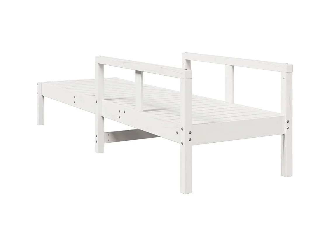 Chaise longue blanc 199,5x62x55 bois massif de pin