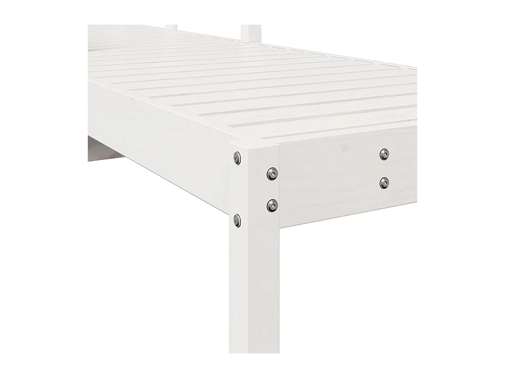 Chaise longue blanc 199,5x62x55 bois massif de pin