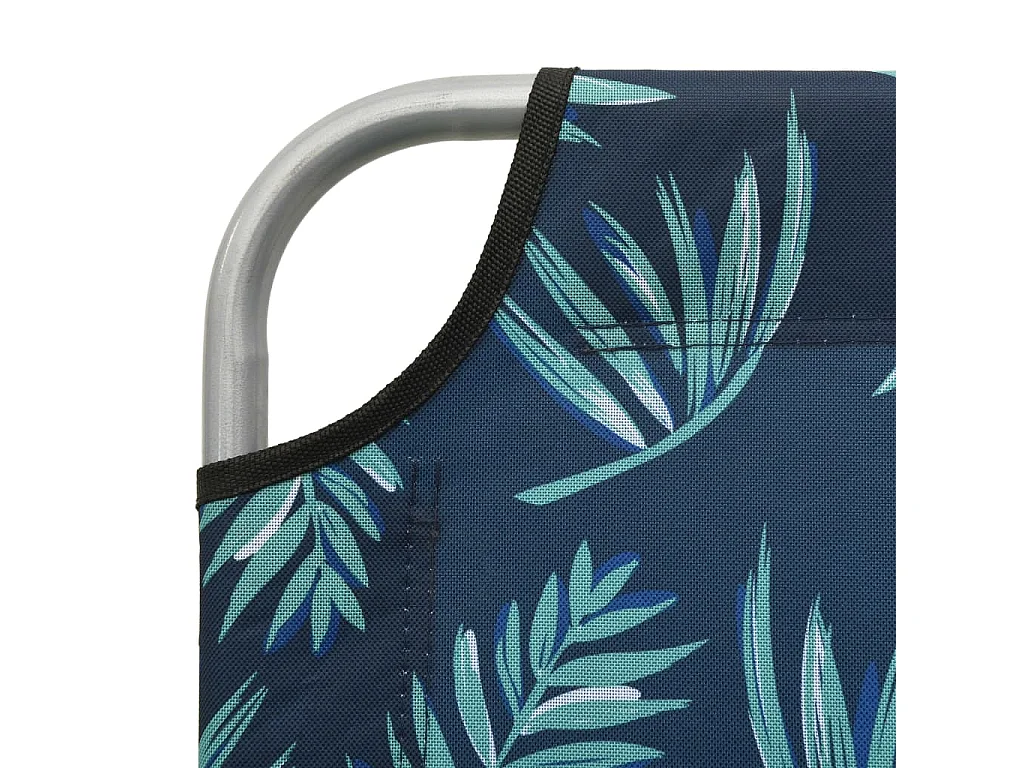 Chaise longue avec auvent Acier Motif de feuilles