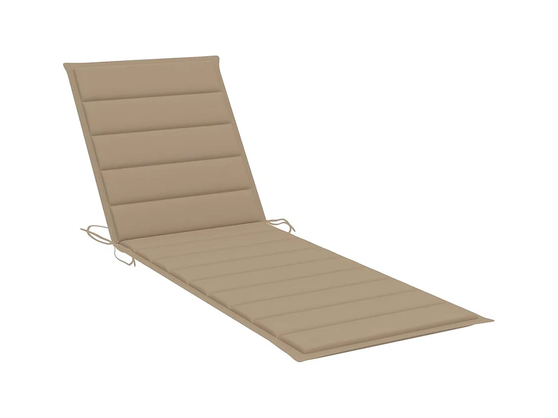 Chaise longue double et coussins beige Bois de pin imprégné 3