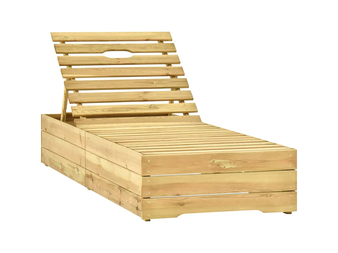 Chaise longue avec coussin bleu royal Bois de pin imprégné 3