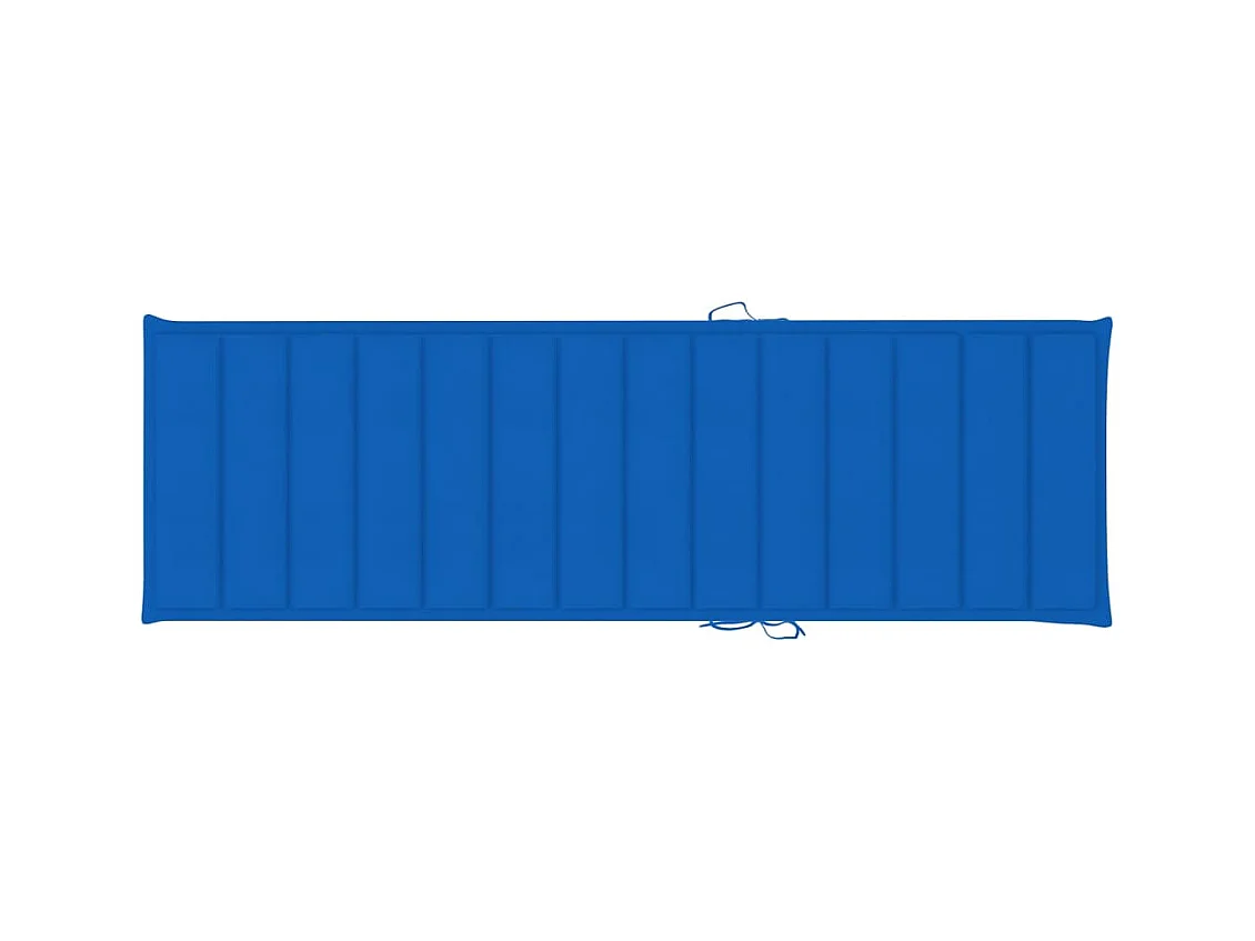 Chaise longue avec coussin bleu royal Bois de pin imprégné 3