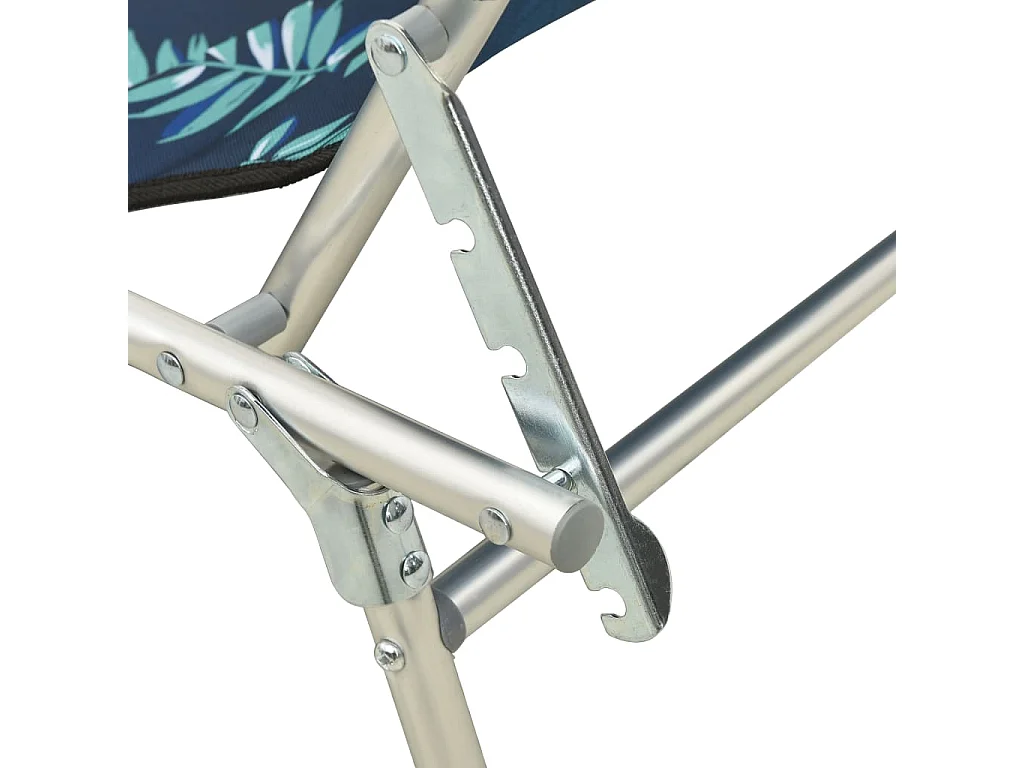 Chaise longue pliable avec auvent Motif de feuilles Aluminium