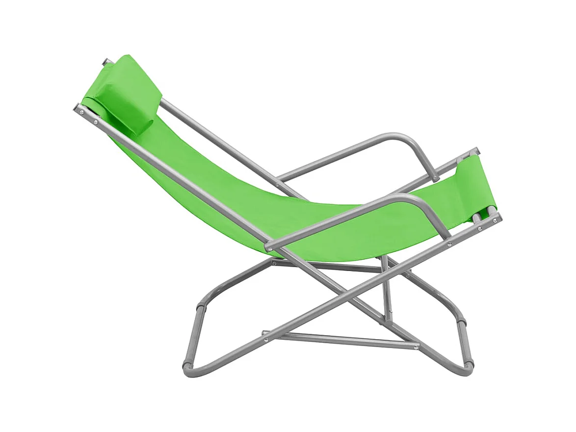 Chaises à bascule 2 pcs Acier Vert