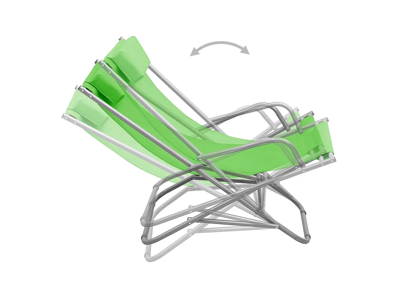 Chaises à bascule 2 pcs Acier Vert