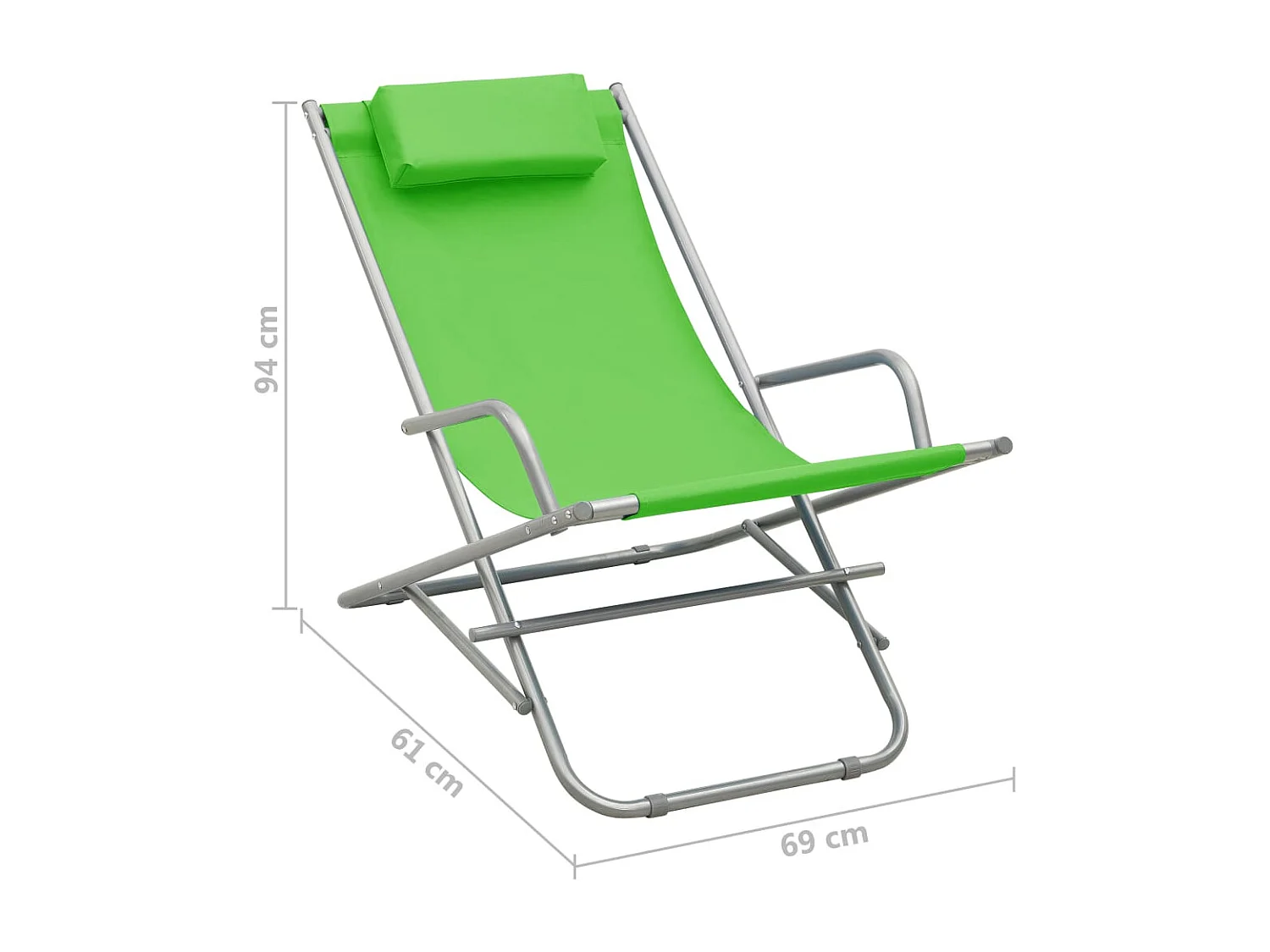 Chaises à bascule 2 pcs Acier Vert