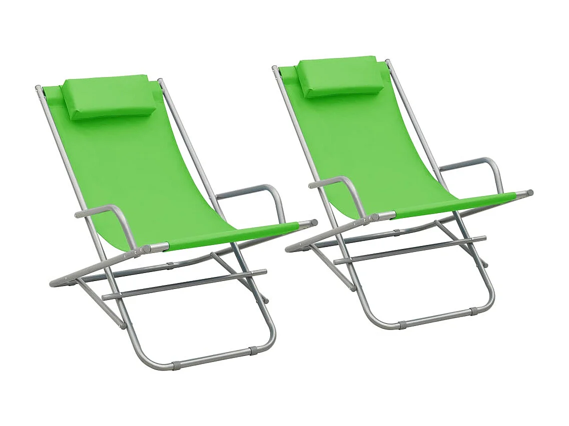 Chaises à bascule 2 pcs Acier Vert