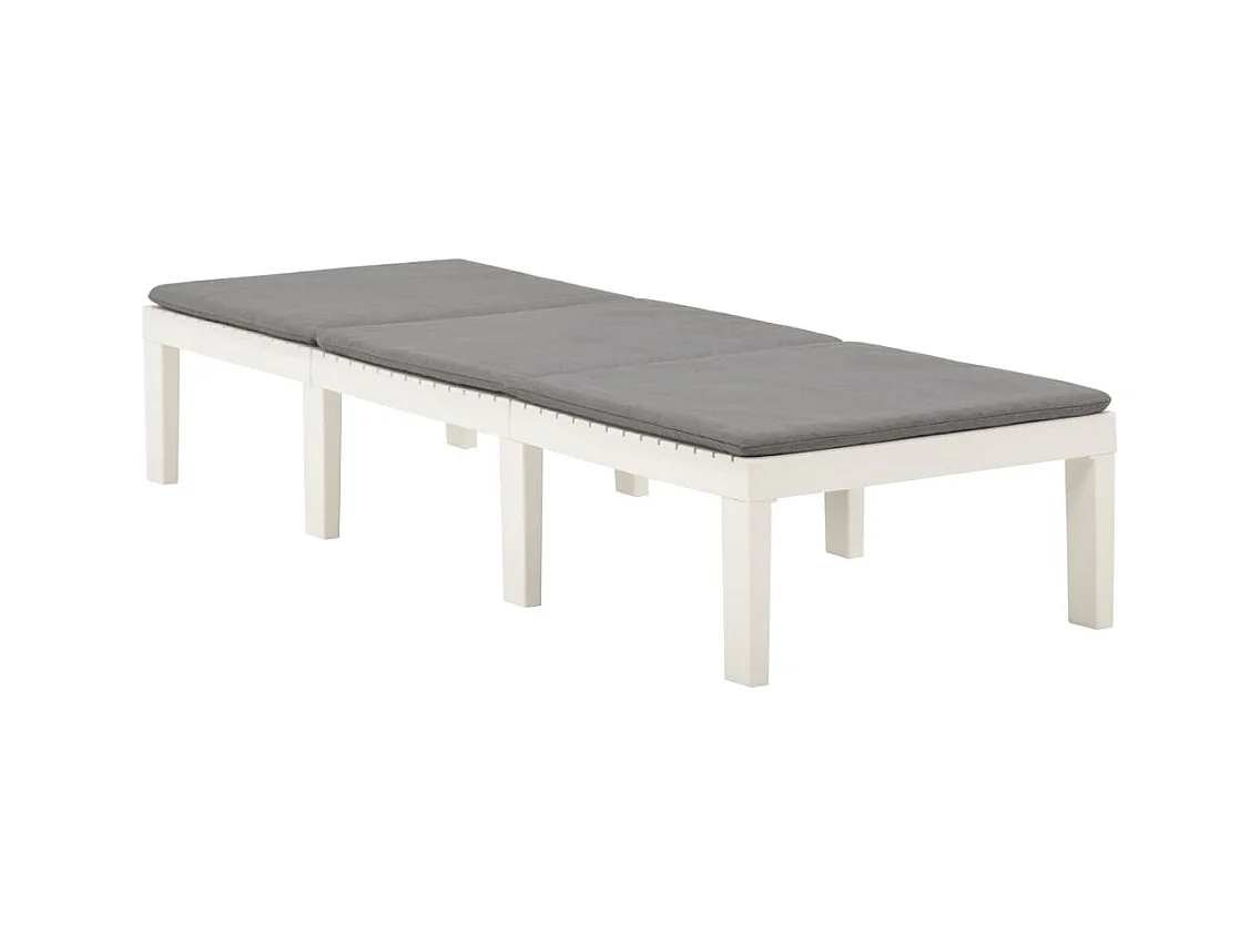 Chaise longue avec coussin Plastique Blanc